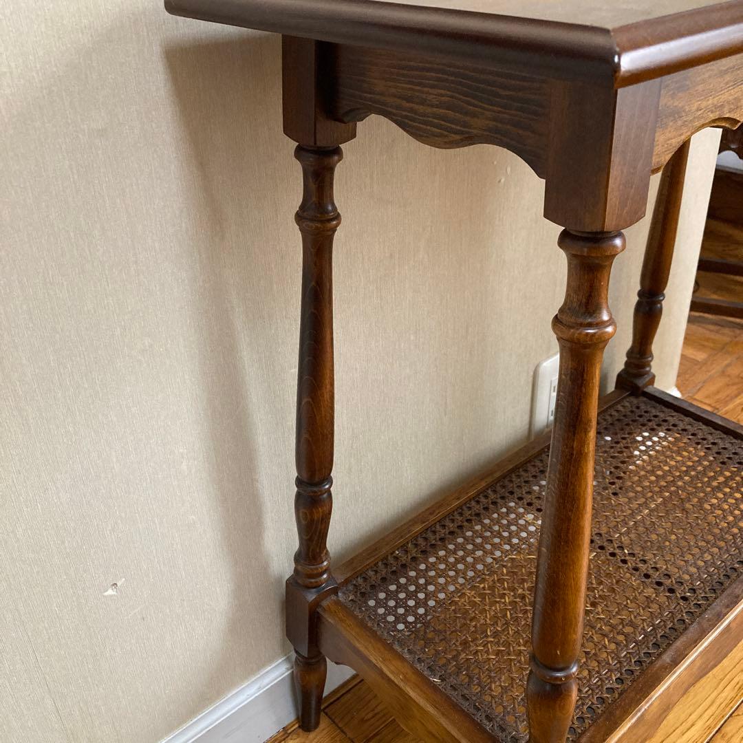 カリモク家具 オールドカリモク コロニアル 棚付 サイドテーブル 花台 木製