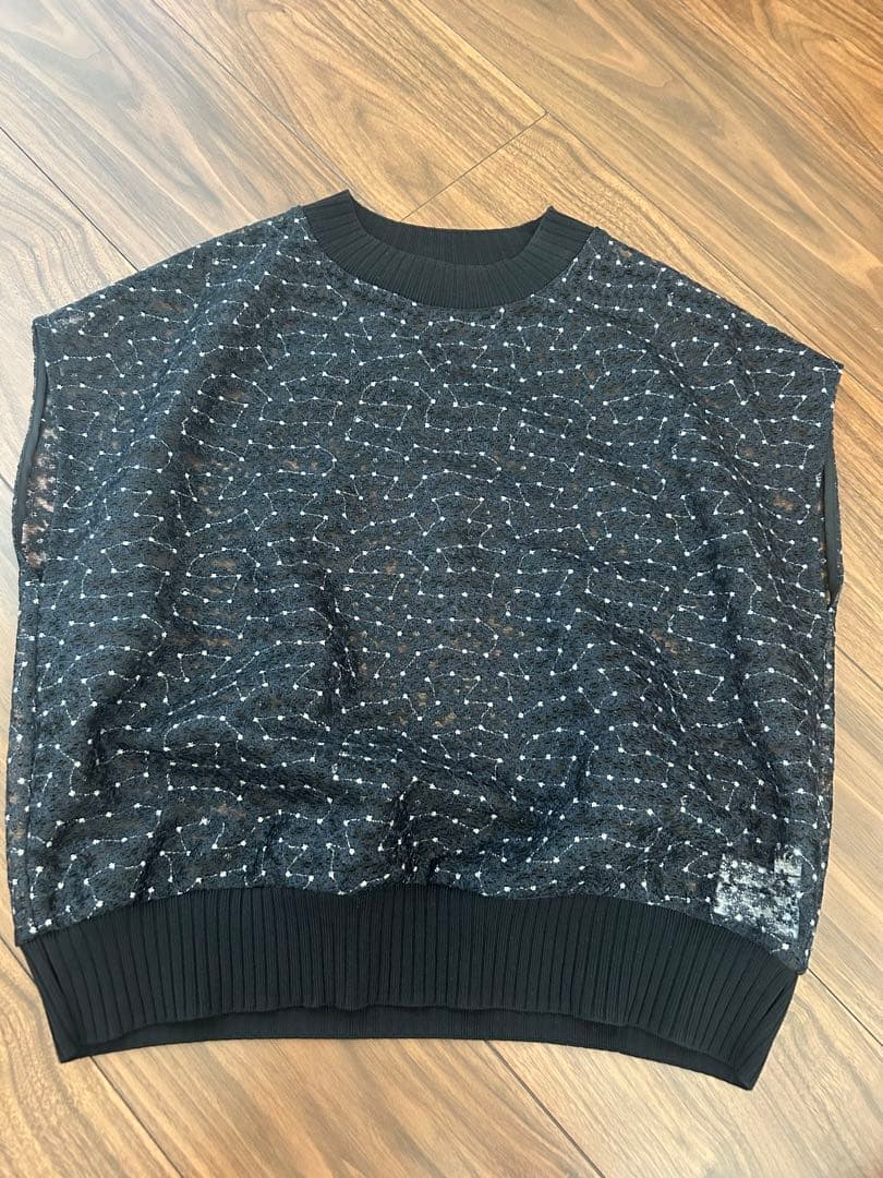 チュールエンブロイダリー レースフレンチスリーブプルオーバー