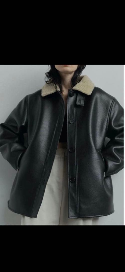anuke レザー ジャケット ボア アウター todayful 36 ブラック