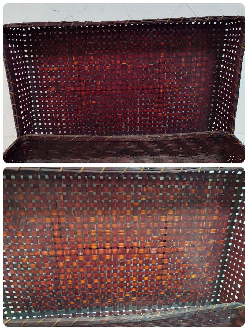 【2箱セット】昭和レトロ 竹カゴ 竹文箱 竹籠 竹箱 竹かご