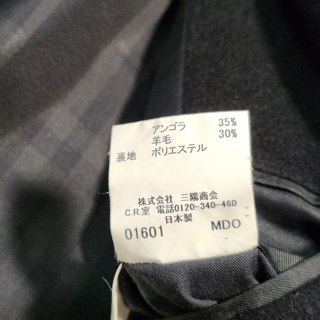 希少XL☆バーバリーロンドン　ステンカラーコート　カシミヤ混　ノバチェック　黒