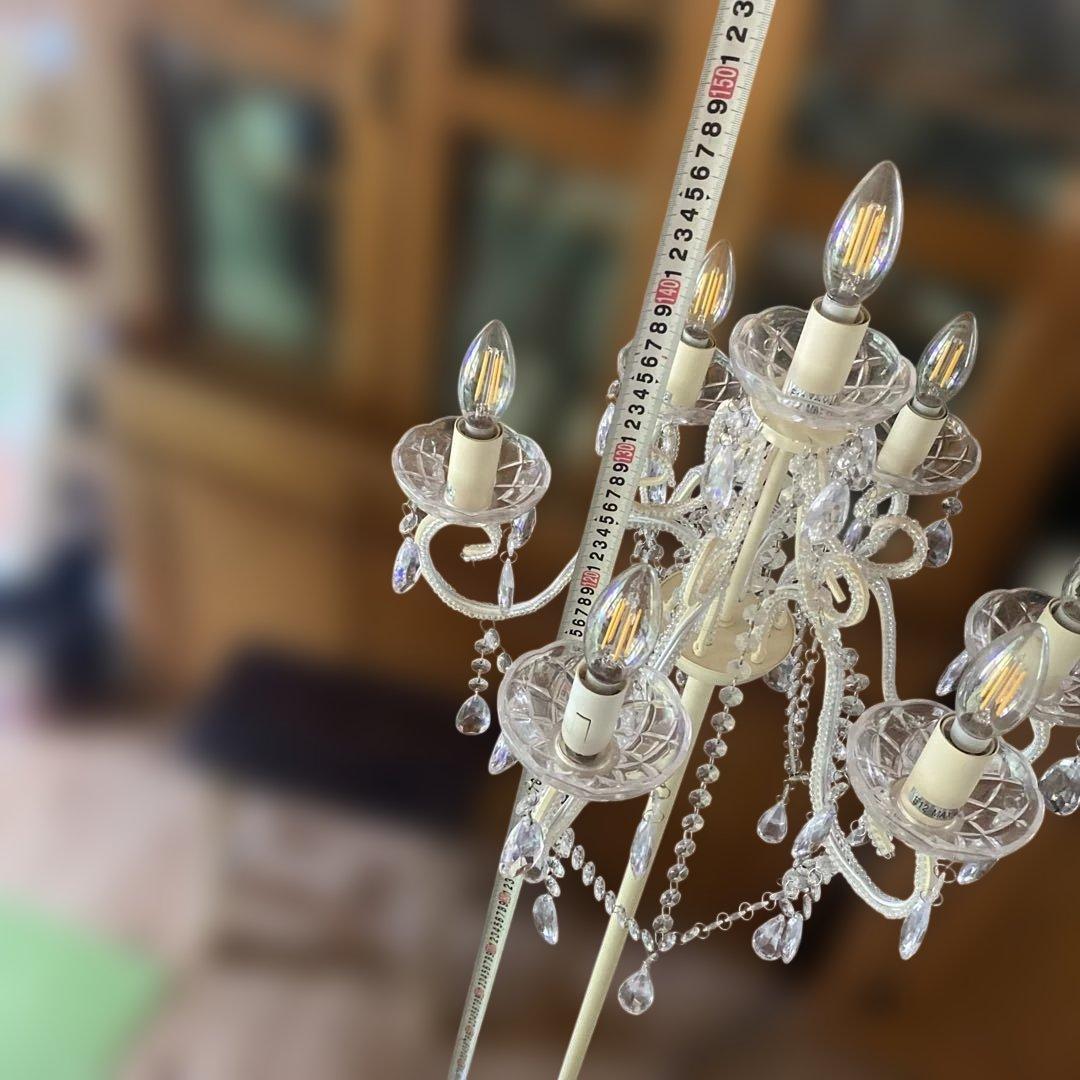 シャンデリアスタイル フロアスタンド 7灯　ホワイト　姫系