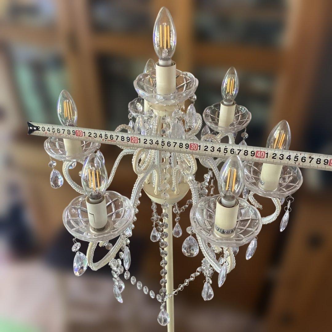 シャンデリアスタイル フロアスタンド 7灯　ホワイト　姫系