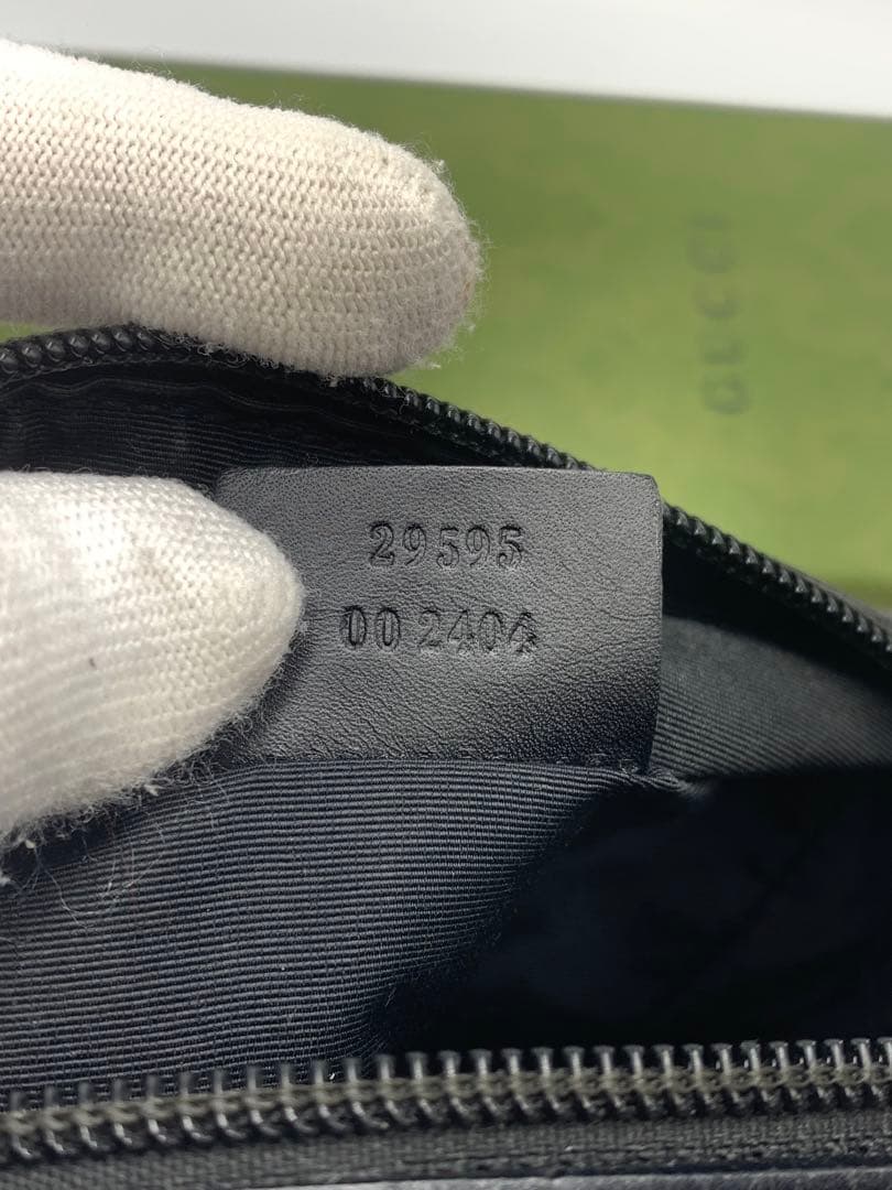 グッチ ポーチ GGキャンバス 29595 キャンバス ブラック レディース