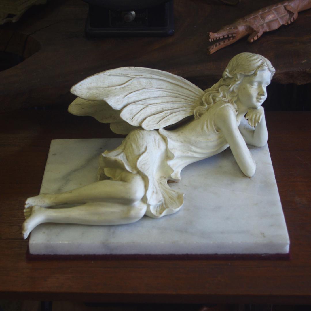 英国 妖精 フェアリー 彫像 ビンテージ 大理石調