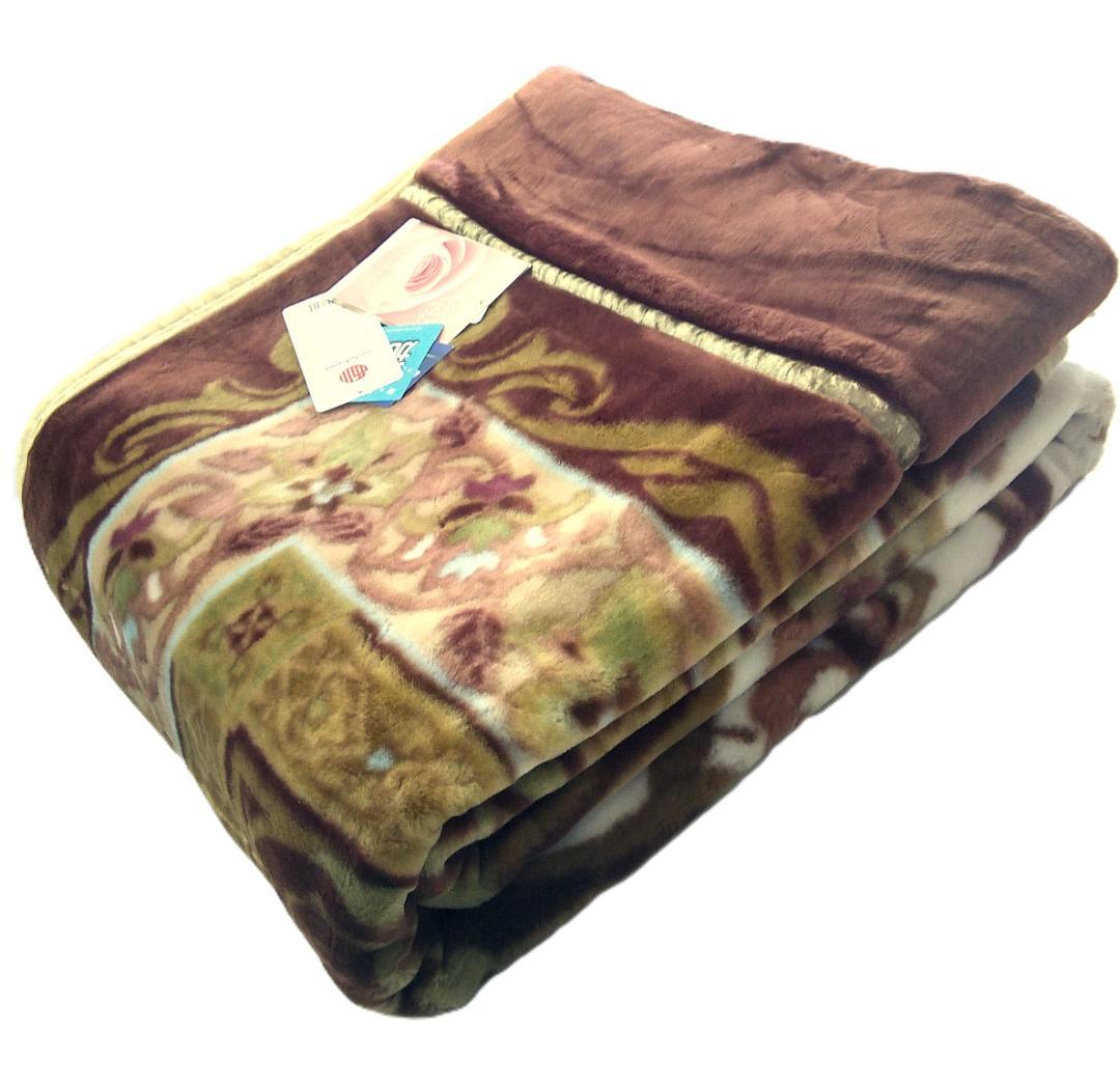 【新品】西川 衿付きアクリルニューマイヤー 毛布 日本製 シングル ブラウン