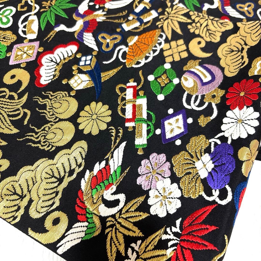 七五三　正絹　西陣織　袋帯　ジュニア帯　７歳　十三詣り