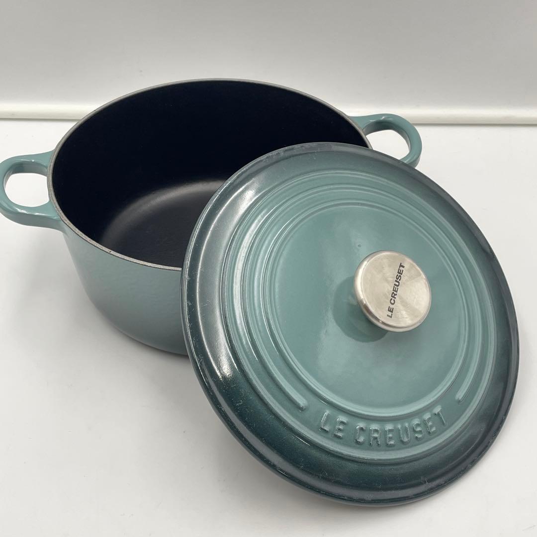 美品　LE CREUSET ココット・ロンド 22cm オーシャン　限定色