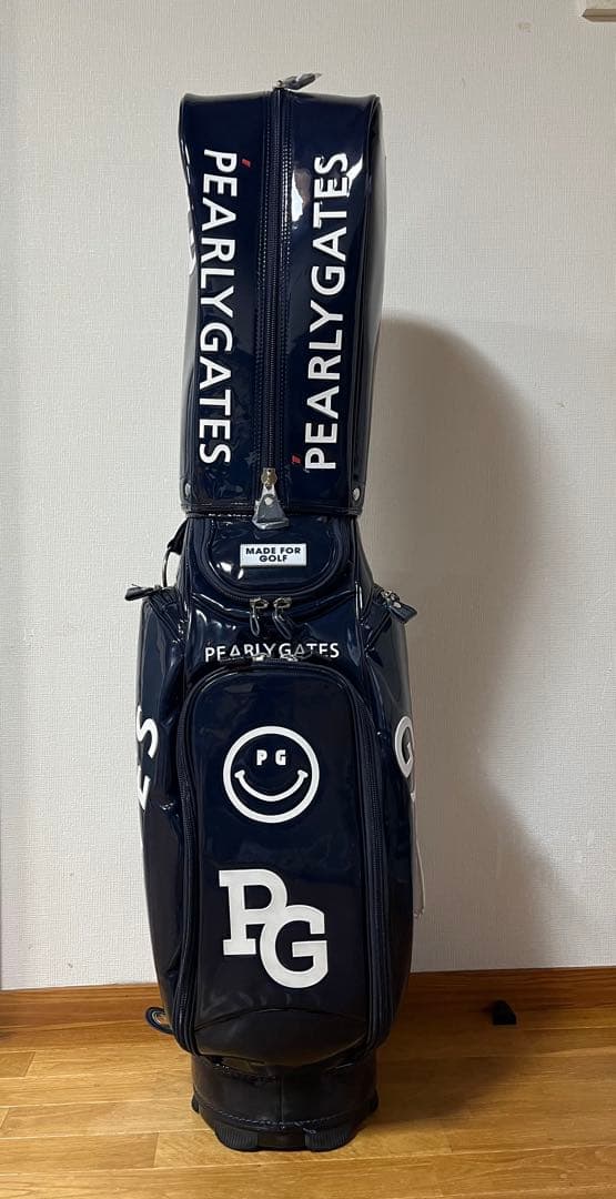 パーリーゲイツエナメルキャディバッグ【ネイビー】