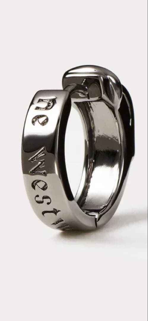 ヴィヴィアン MAN BOBBY シングルフープピアス ブラック 2個入り