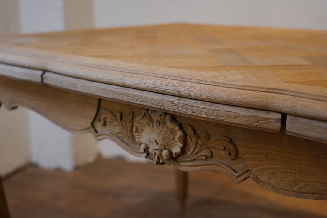 フランスアンティーク　オーク材　エクステンションテーブル　状態良好