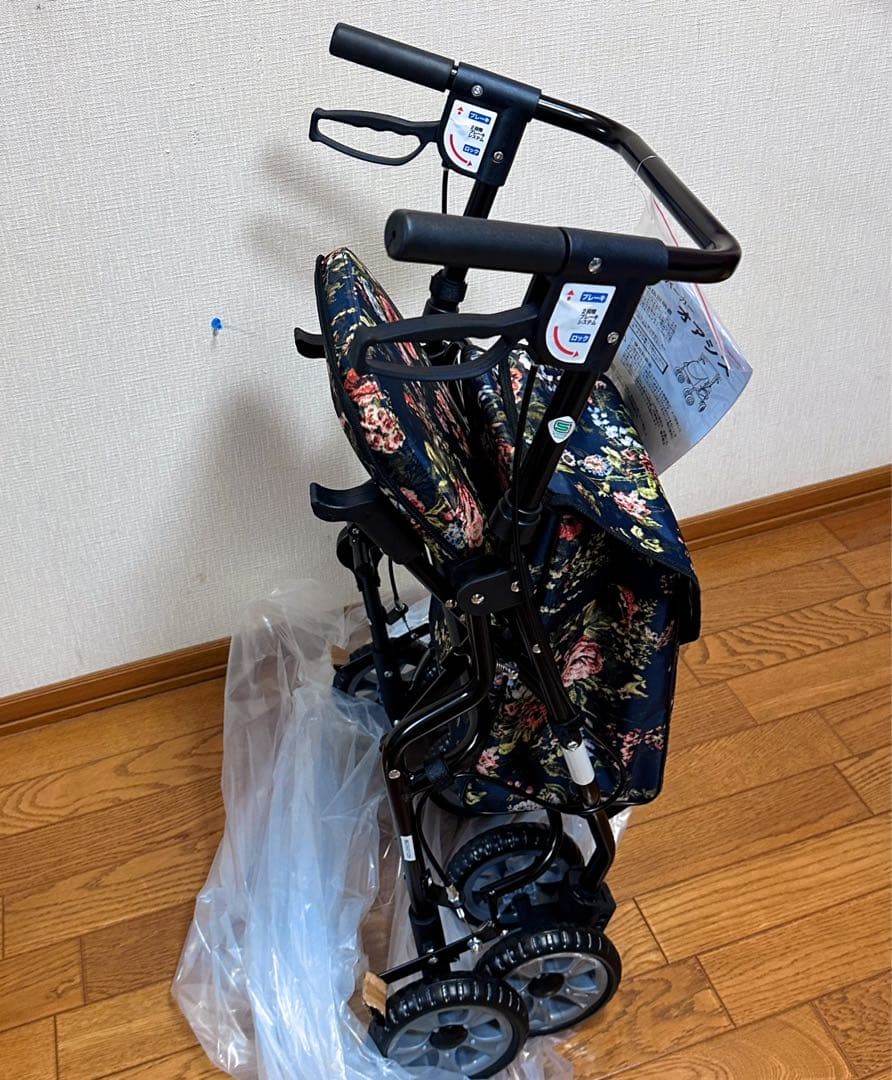 シルバーカー U字型ハンドル マキテック オアシス ローズ花柄 手押し車