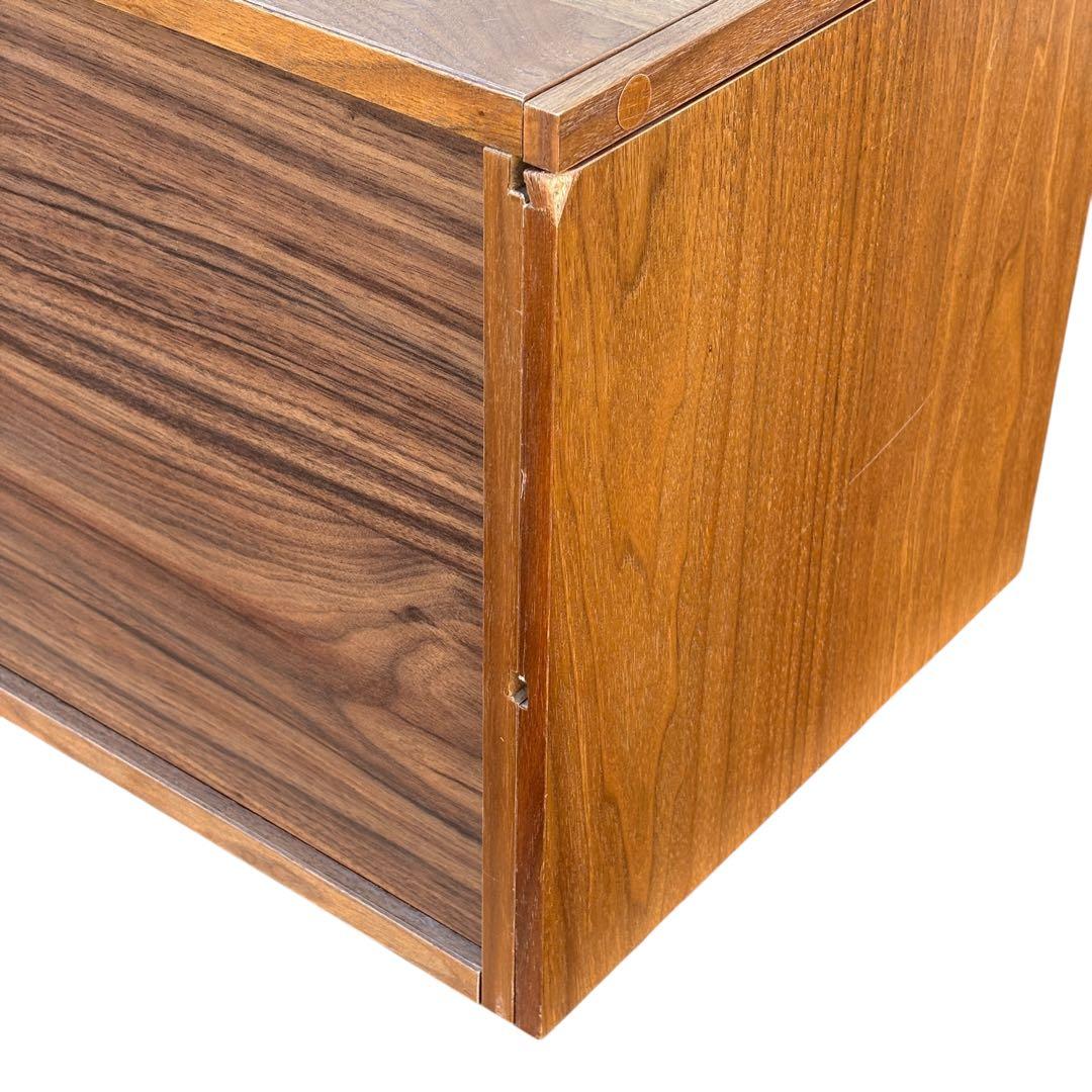 【週末セール】無印良品 ユニットシェルフ用 ボックス フラップ扉 ウォールナット