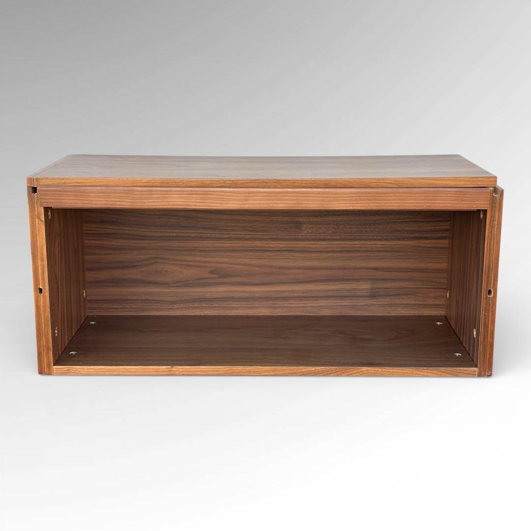 【週末セール】無印良品 ユニットシェルフ用 ボックス フラップ扉 ウォールナット