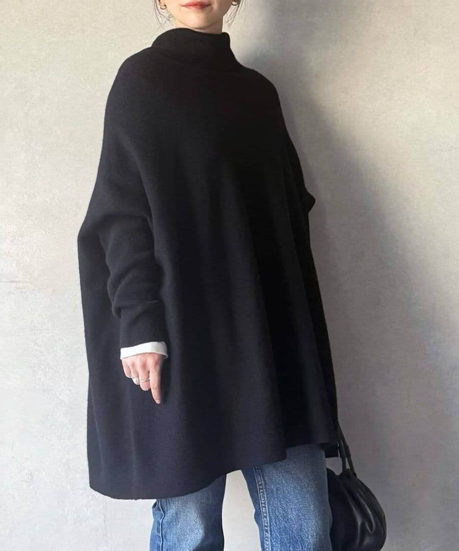 24AW 美品✨ビッグニットタートルネック タートルネック ゆったり 黒