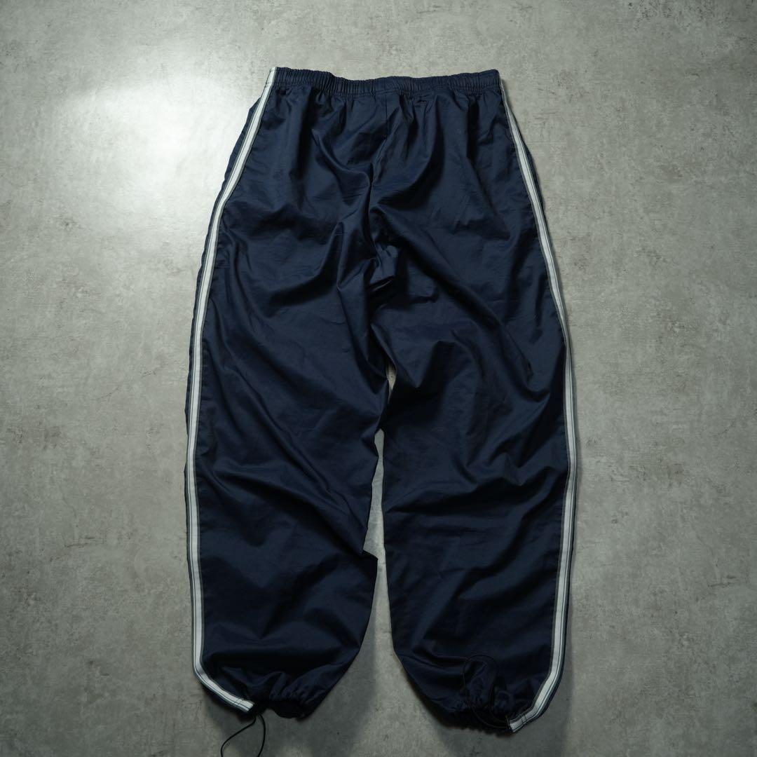 ジ*)様 00s NIKE バギー ナイロンパンツ サイドライン ネイビー y2