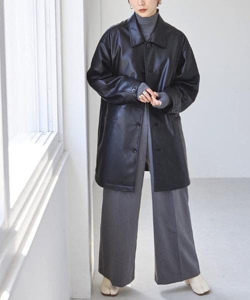 TODAYFUL フェイクレザー オーバーサイズジャケット 36