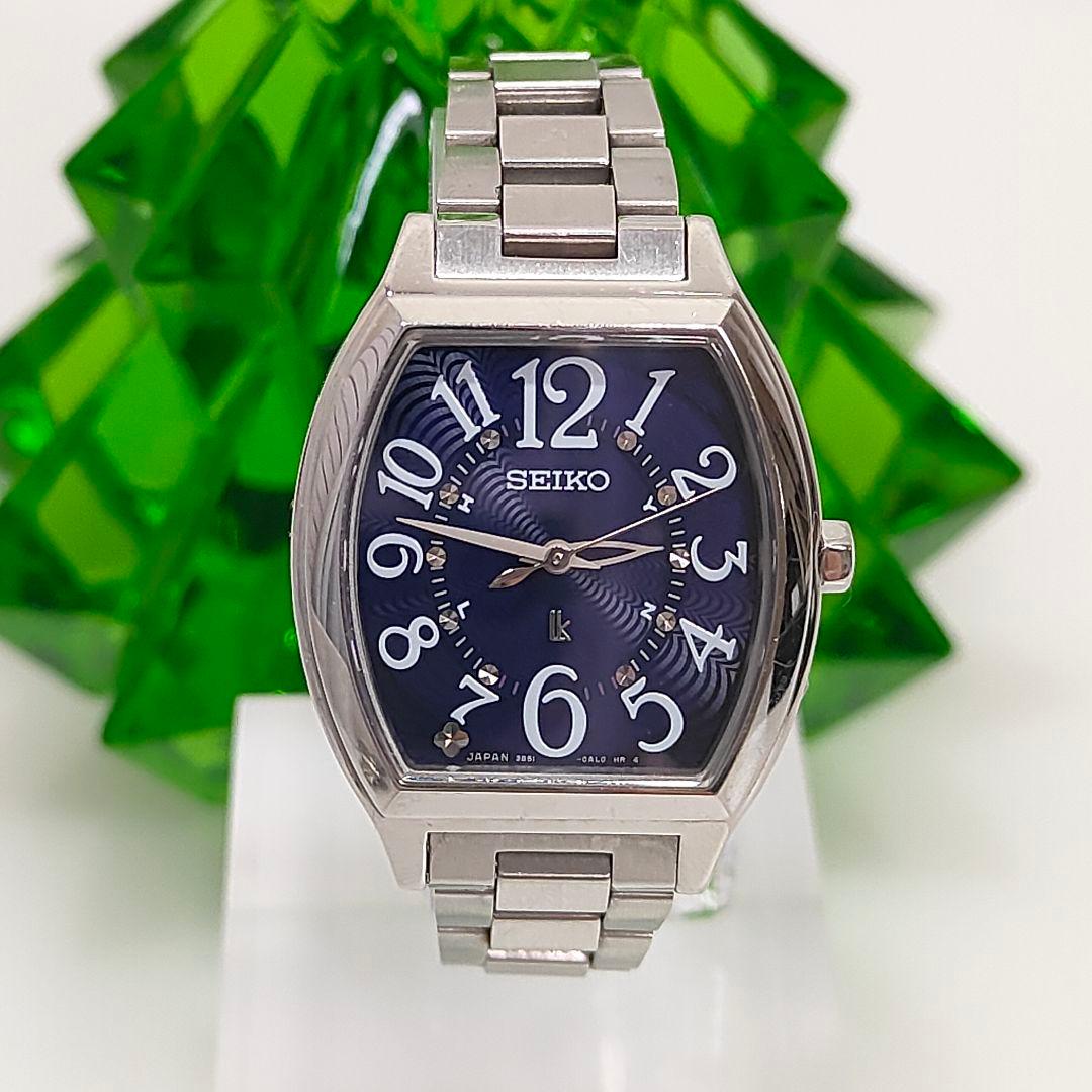ルキア セイコー ネイビー トノー型 レディース腕時計