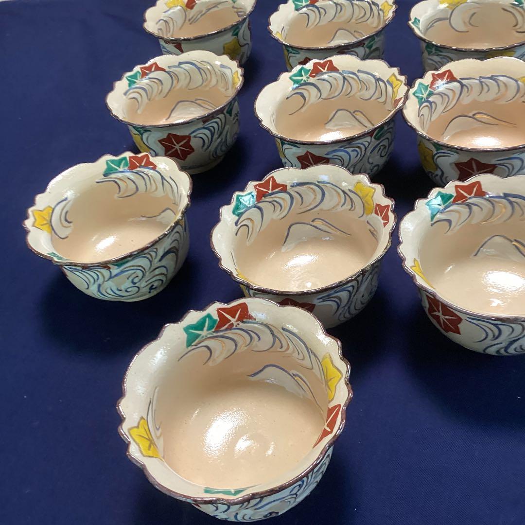 京焼乾山写流水に紅葉向付10客　　新品未使用　　最後の10客