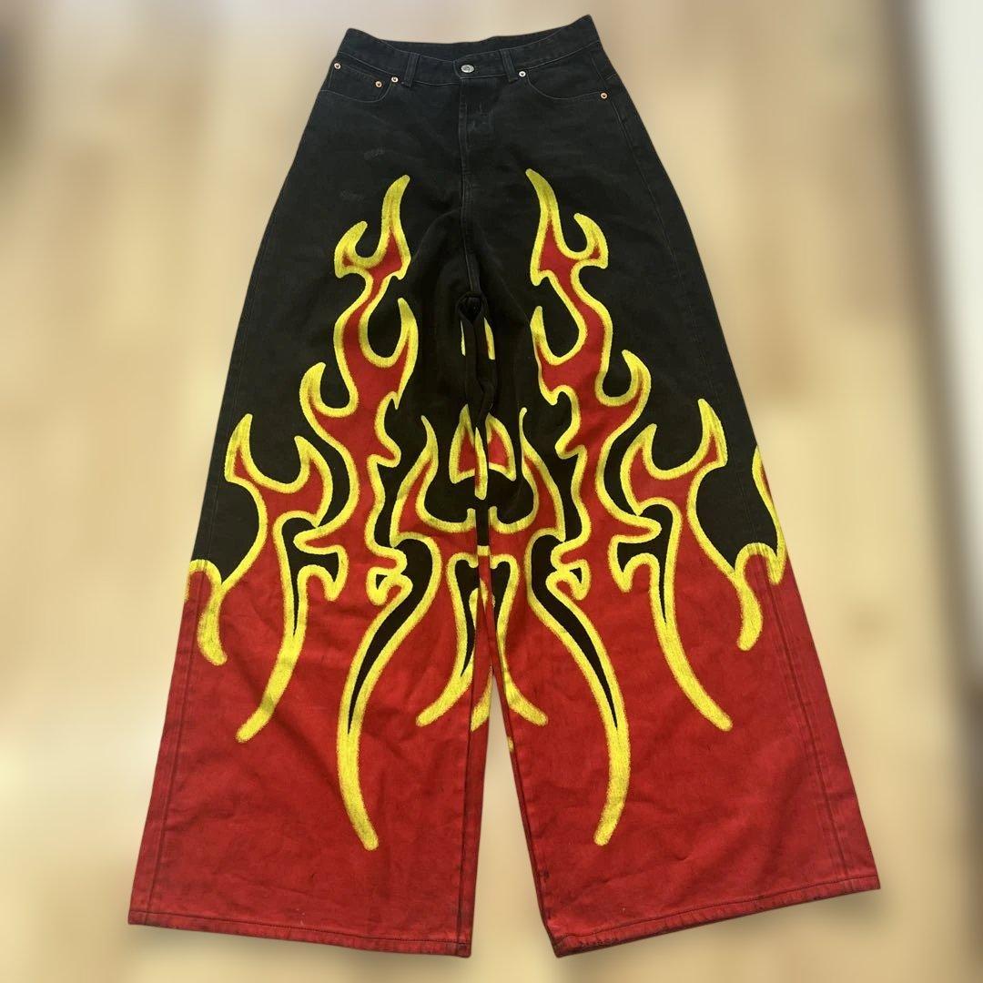 VETEMENTS Fire Big Shape Jeans ファイヤー