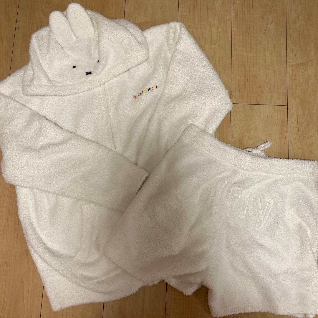 ジェラートピケ　ミッフィーコラボ ベビモコパーカ&ショートパンツセット