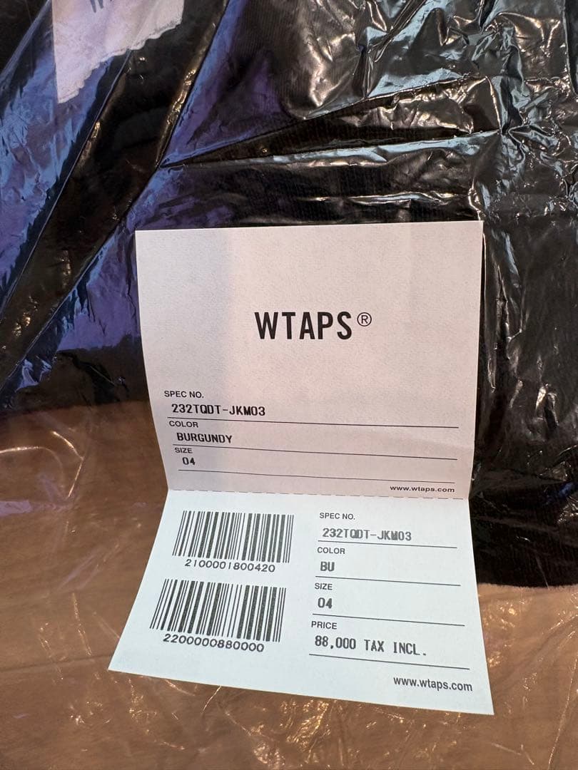 WTAPS GUTTER BURGUNDY XLサイズ ダブルタップス