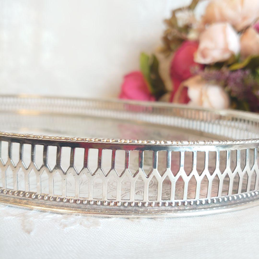 イギリス　アンティーク　シルバートレイ　シルバートレー　銀盆