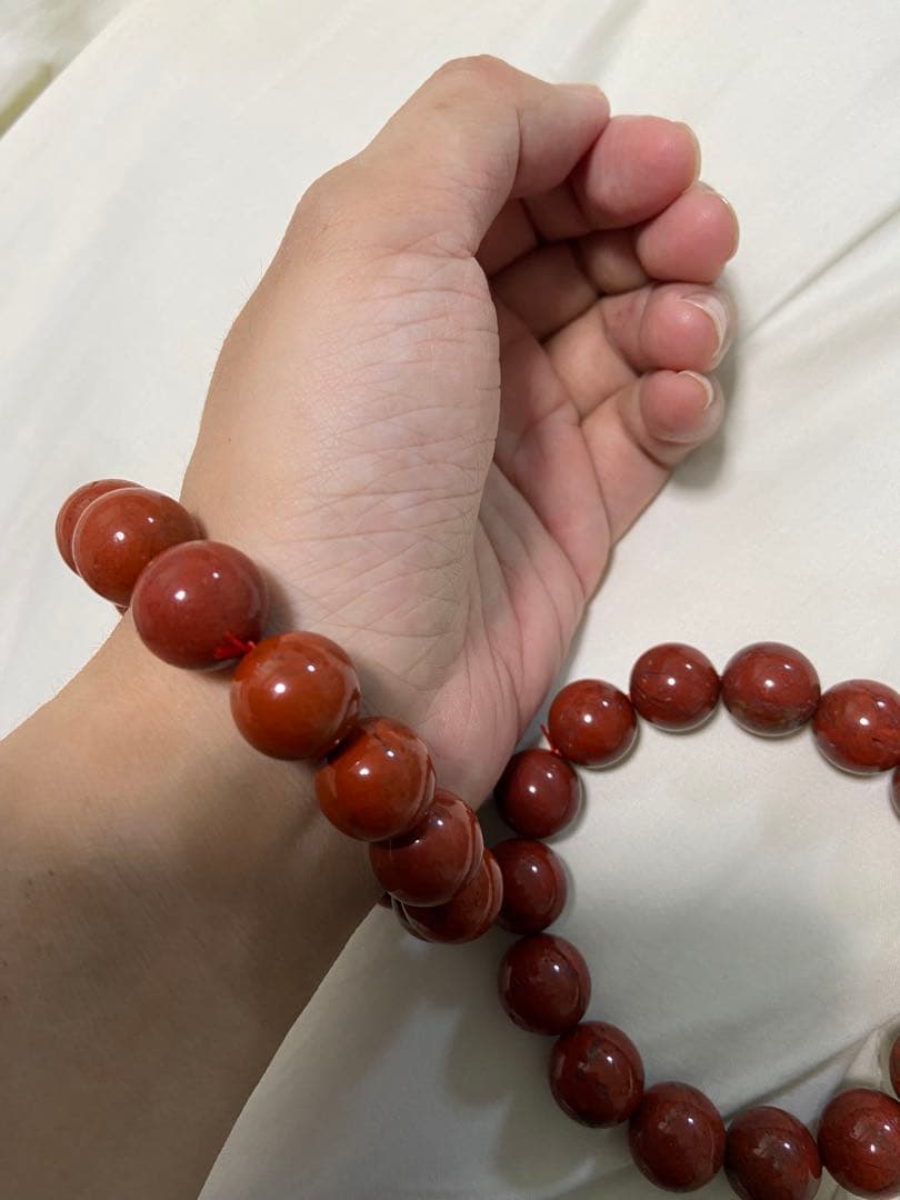 天然石 佐渡の赤石 ブレスレット 2本セット