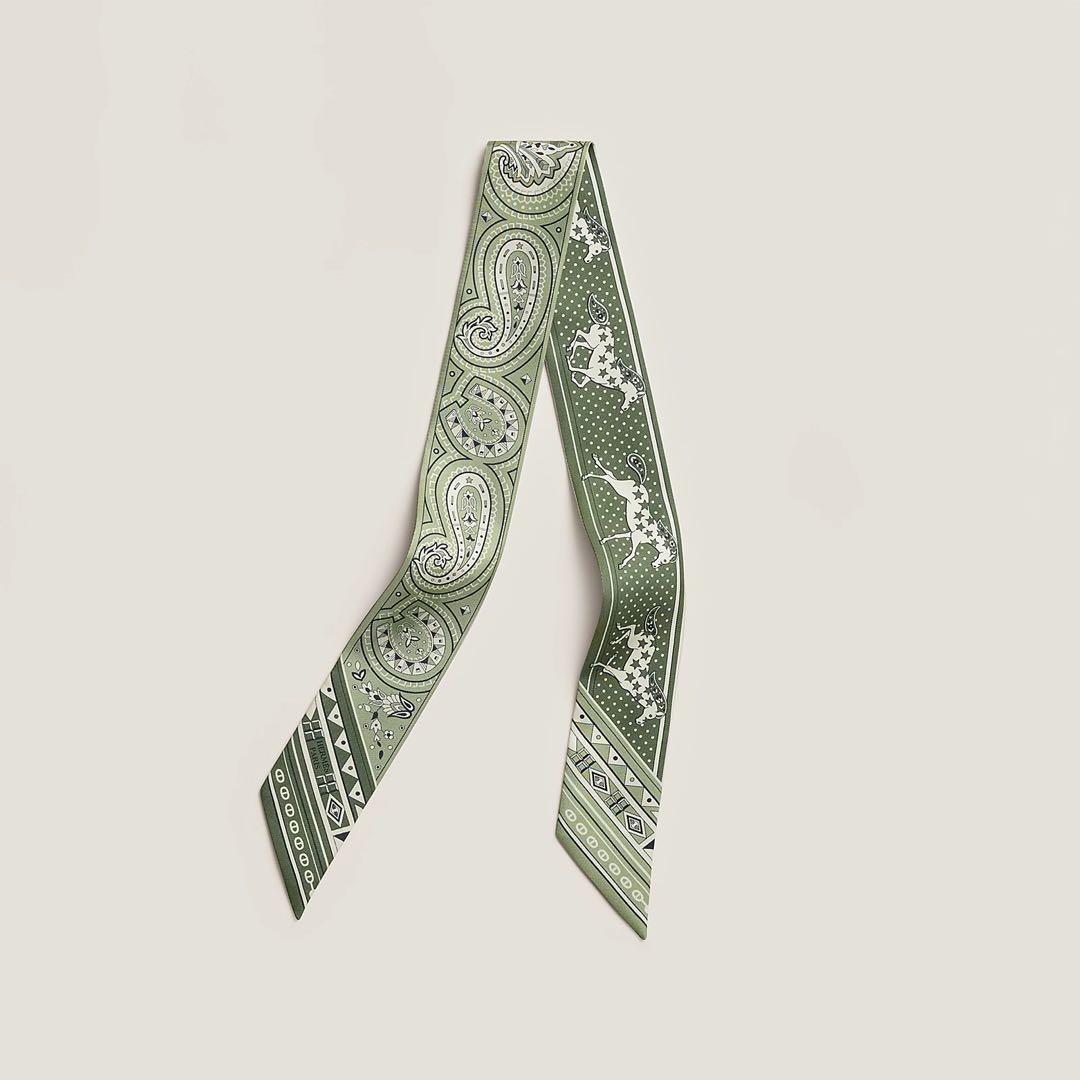 新品・2026SS　エルメス　ツイリー　シュヴァルドゥクールバンダナ　グリーン