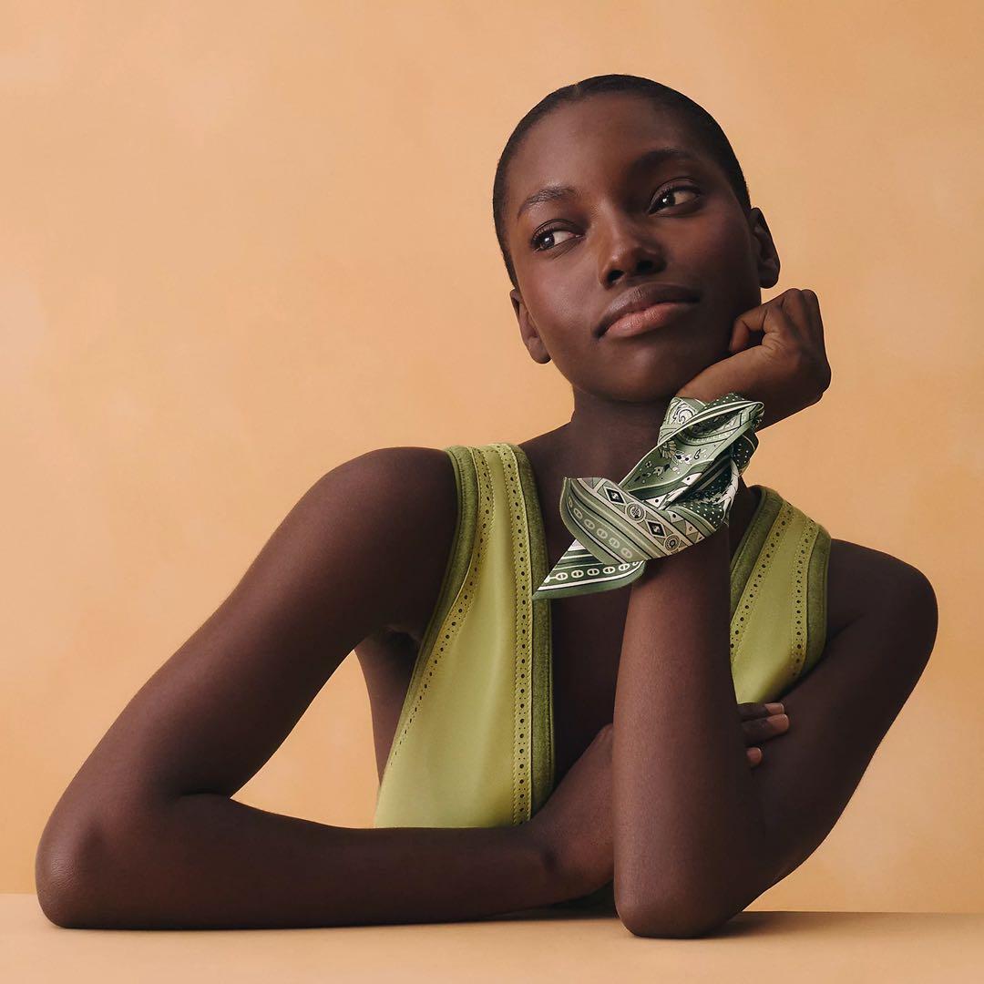 新品・2026SS　エルメス　ツイリー　シュヴァルドゥクールバンダナ　グリーン