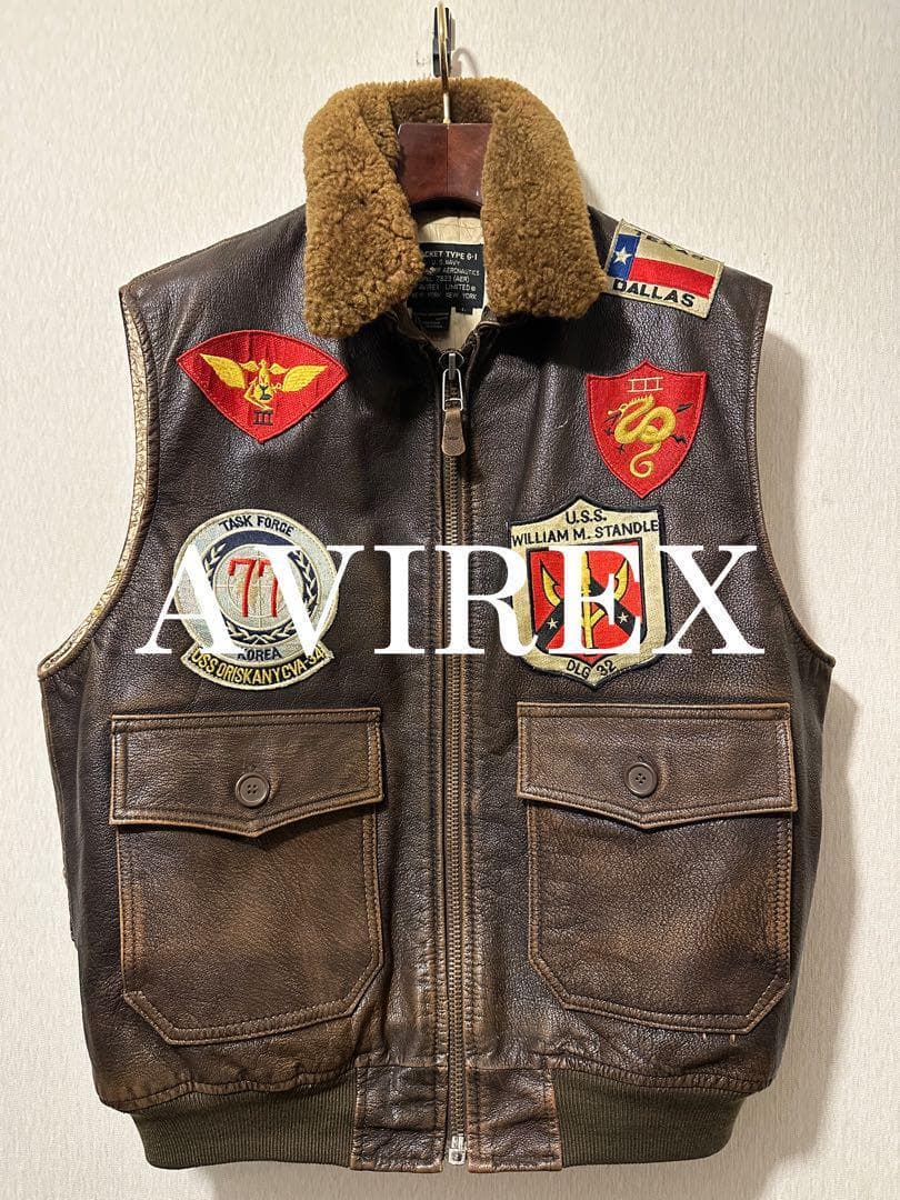 ジャケット・アウター AVIREX Top Gun G-1 Leather Vest