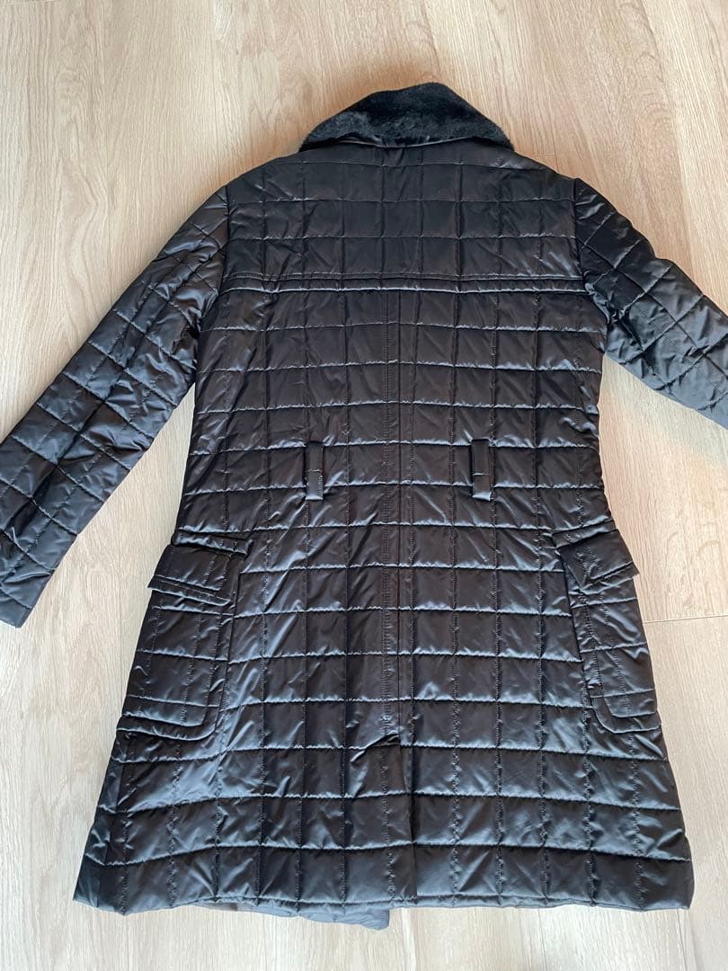 DOLCE&GABBANA D&G中綿ダブルブレストロングコート黒ナイロンダウン