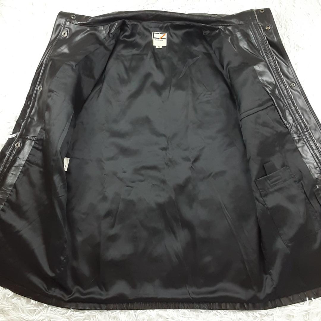 美品◎ZEGNA ゼニア ホースハイドレザーコート ロングコート 黒 馬革