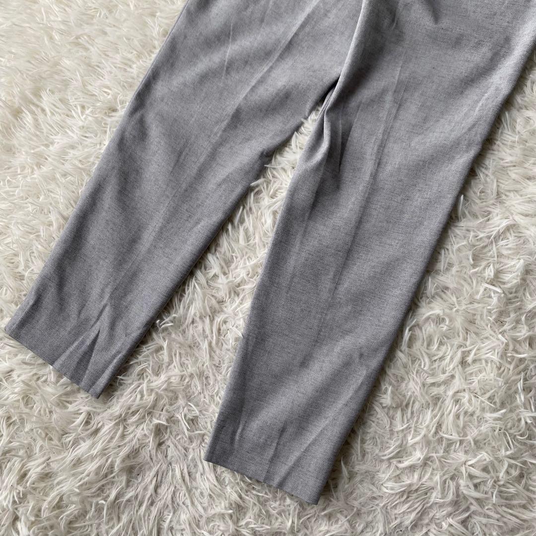 PLST リネン混 ノーカラーパンツスーツ ジャケット スラックス セット S