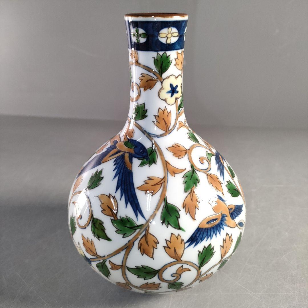 A1375-6/有田焼/是米木窯/源右衛門/玄票彩楽唐草文花瓶/花器/花入/