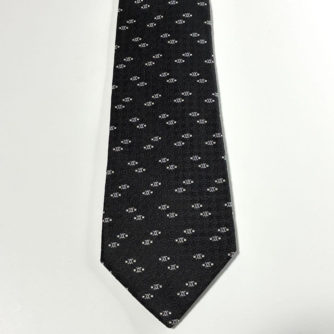 3814✨極美品✨セリーヌ ネクタイ 総柄 マカダム トリオンフ ロゴグラム