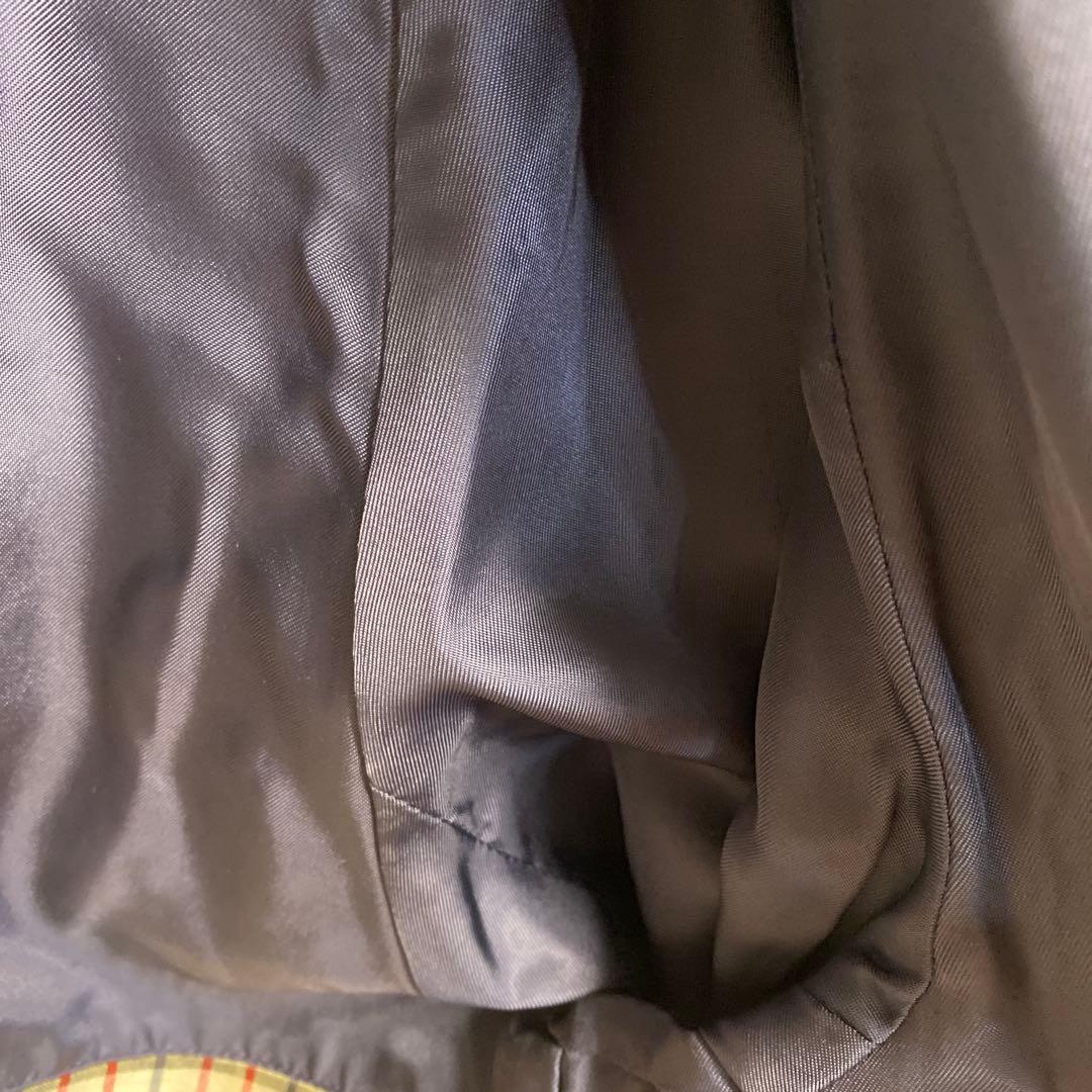 極美品 アクアスキュータム ステンカラーコート ネイビー 裏地チェック アクア5