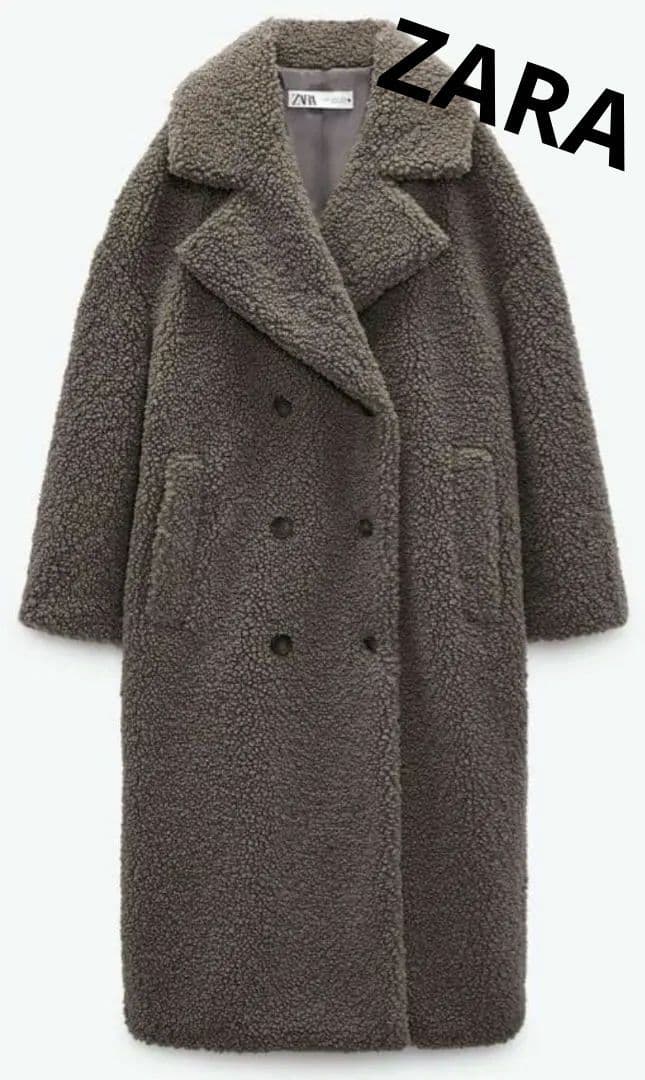 ZARA大人気完売品！ダブルブレスト フェイクファーコート 美品!♥
