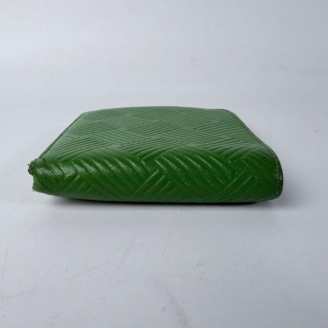 ボッテガヴェネタ　デボスイントレチャート　二つ折り財布　RFID　グリーン