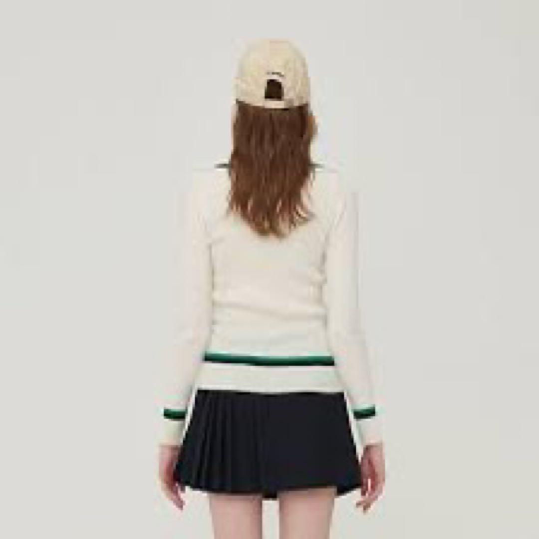 新品　VOKEN ラインリブドカラーニット　アイボリー　グリーン　ゴルフウェア