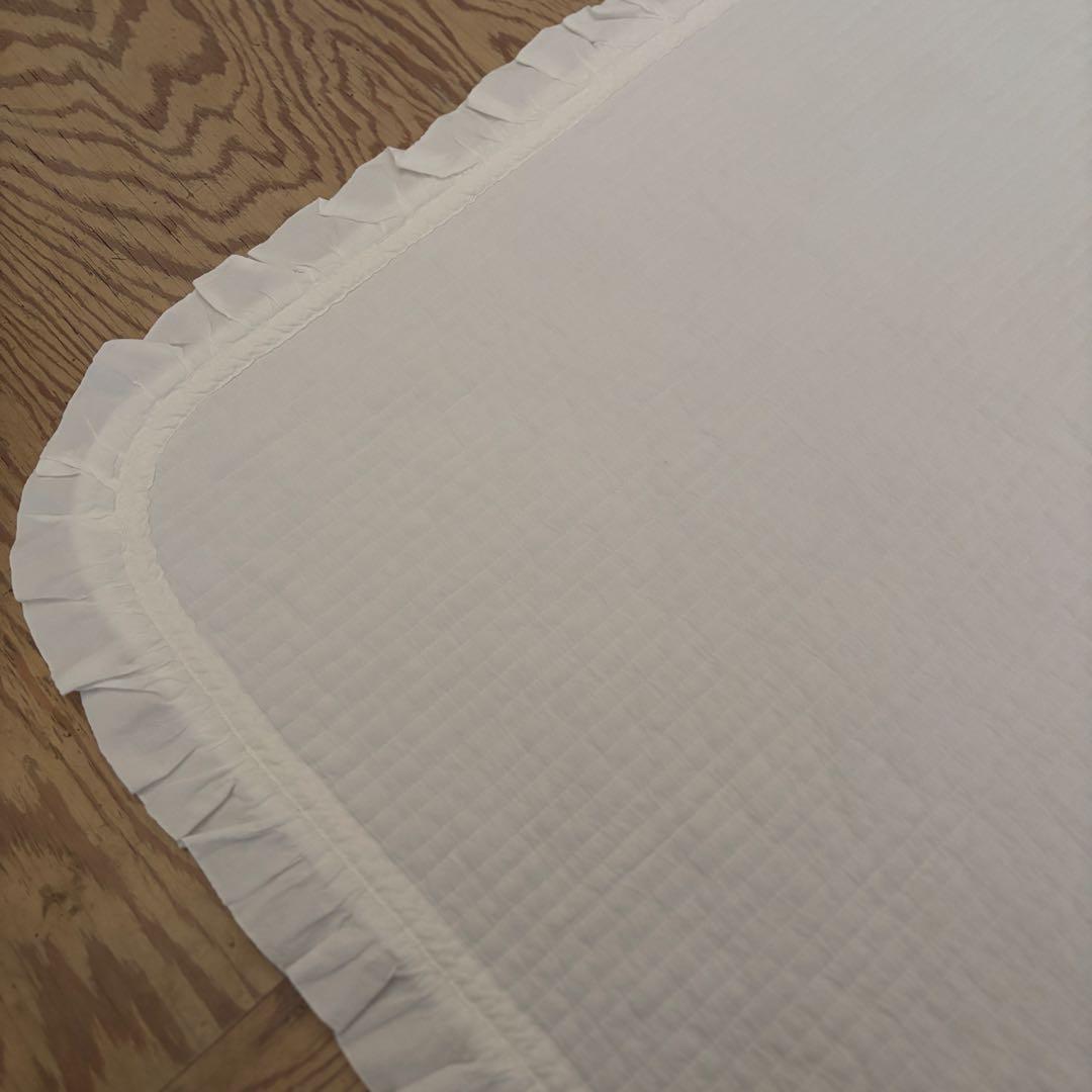 【シングル】韓国製　イブル フリル付き　ベッドパッド ベッドカバー キルティング