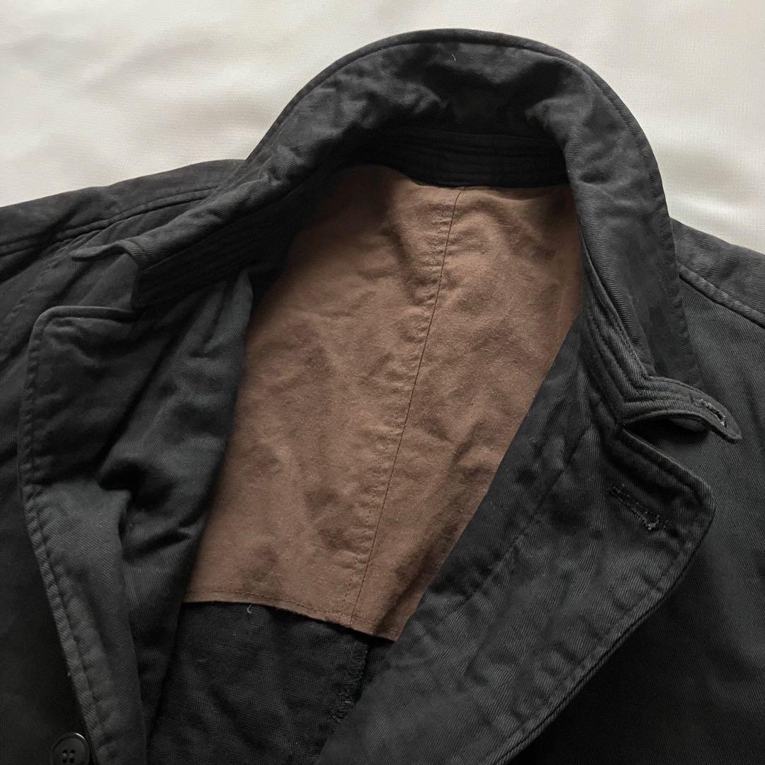 80's ISSEY MIYAKE ステンカラーコート チンスト ブラック