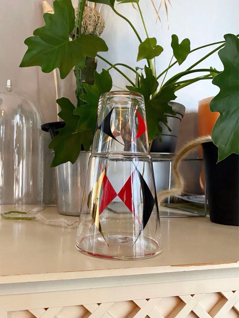 ビンテージ ミッドセンチュリー スペースエイジ グラス セット品 特殊希少 美品