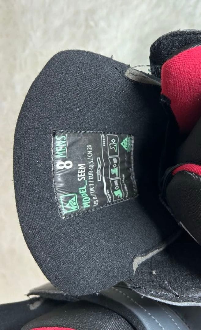 k2 MODELSEEスノーボードブーツ 26cm ブラックレッド　ボア　メンズ