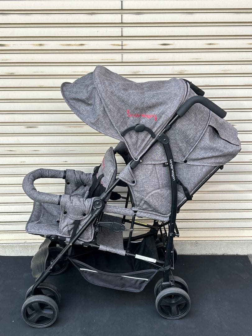 キンダーワゴン　DUOシティHOPⅡ 二人乗り　レインカバー付