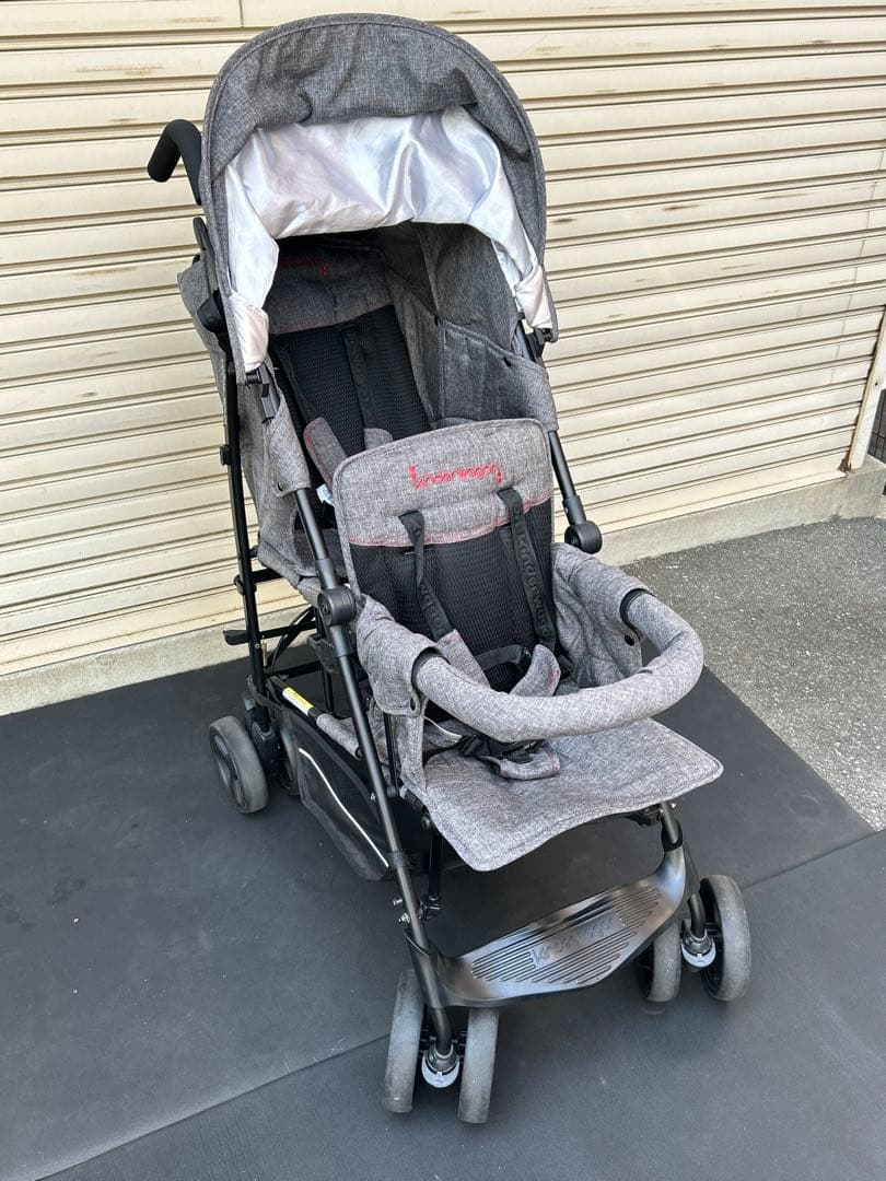 キンダーワゴン　DUOシティHOPⅡ 二人乗り　レインカバー付