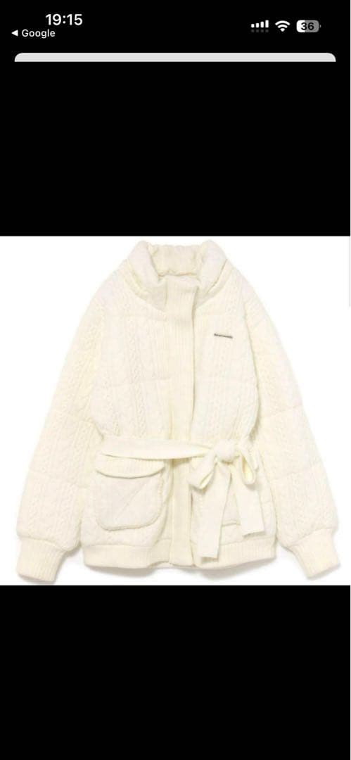 カ*ラ様 【新品タグ付】andmary ケーブルニット アウター ホワイト ベル