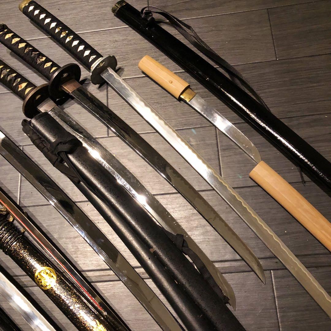 模造刀　大小7本セット　太刀　脇差　骨董品　模擬刀まとめ　鞘なし品あり　刀身
