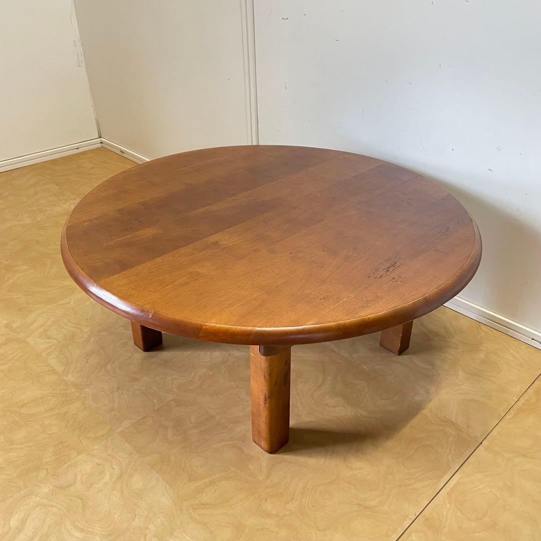 丸テーブル 折りたたみ 丸ちゃぶ台 折り畳み 座卓 木製 幅75センチ レトロ