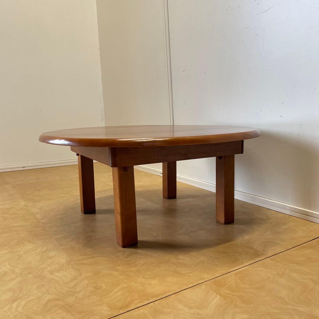 丸テーブル 折りたたみ 丸ちゃぶ台 折り畳み 座卓 木製 幅75センチ レトロ